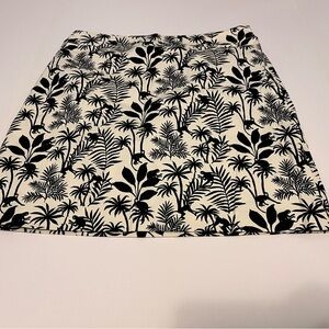 Black and White Tropical Print Women's Skirt